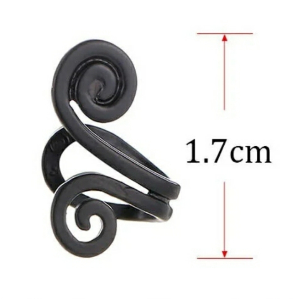 Swirly Tragus Ear Cuff- black